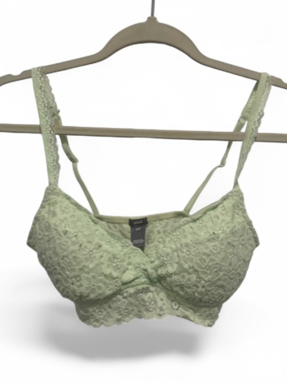 Aerie Light Green Lace Padded Bralette